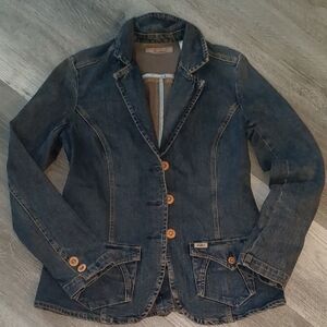 Denim Women's Jacket with Button Details